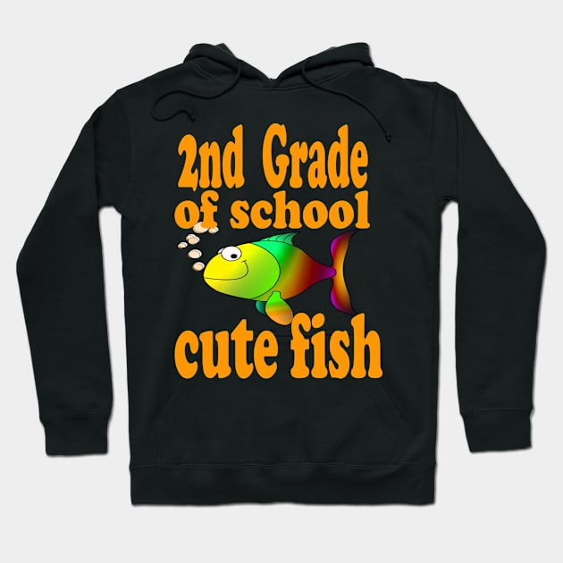 2nd Grade of School Gift Cute Fish Hoodie by Emma-shopping